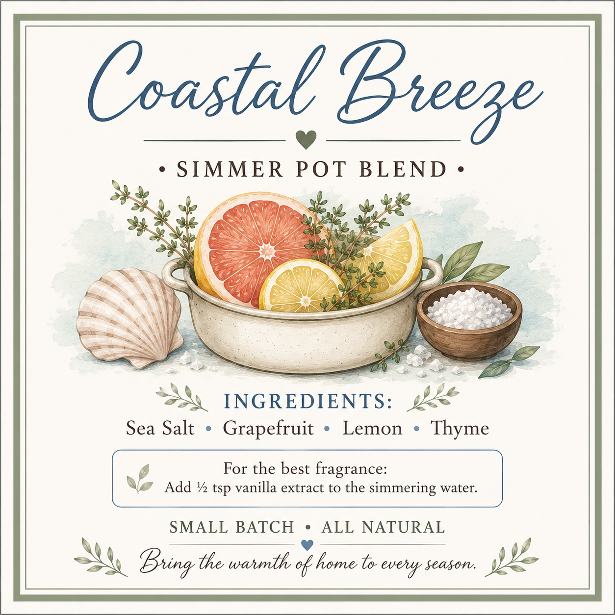 🌊 Coastal Breeze Simmer Pot Blend